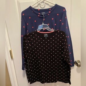 NWOT 2FER VALENTINE HEART ❤️ LONG SLEEVE TEES COTTON SIZE M